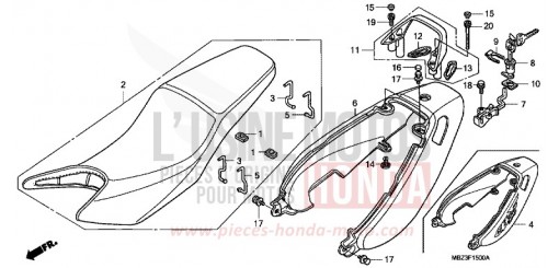 SIEGE/MOULURE DE SIEGE CB600FX de 1999